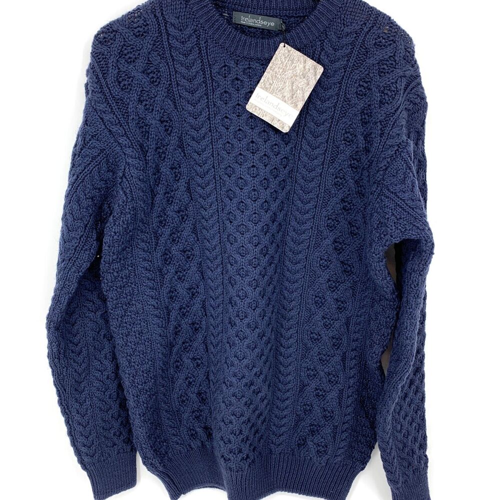 BRAND NEW- Ireland's Eye Honeycomb Stitch Blasket Pullover- Navy XXL MSRP $225